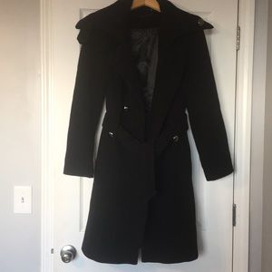 Calvin Klein Black Wool Coat